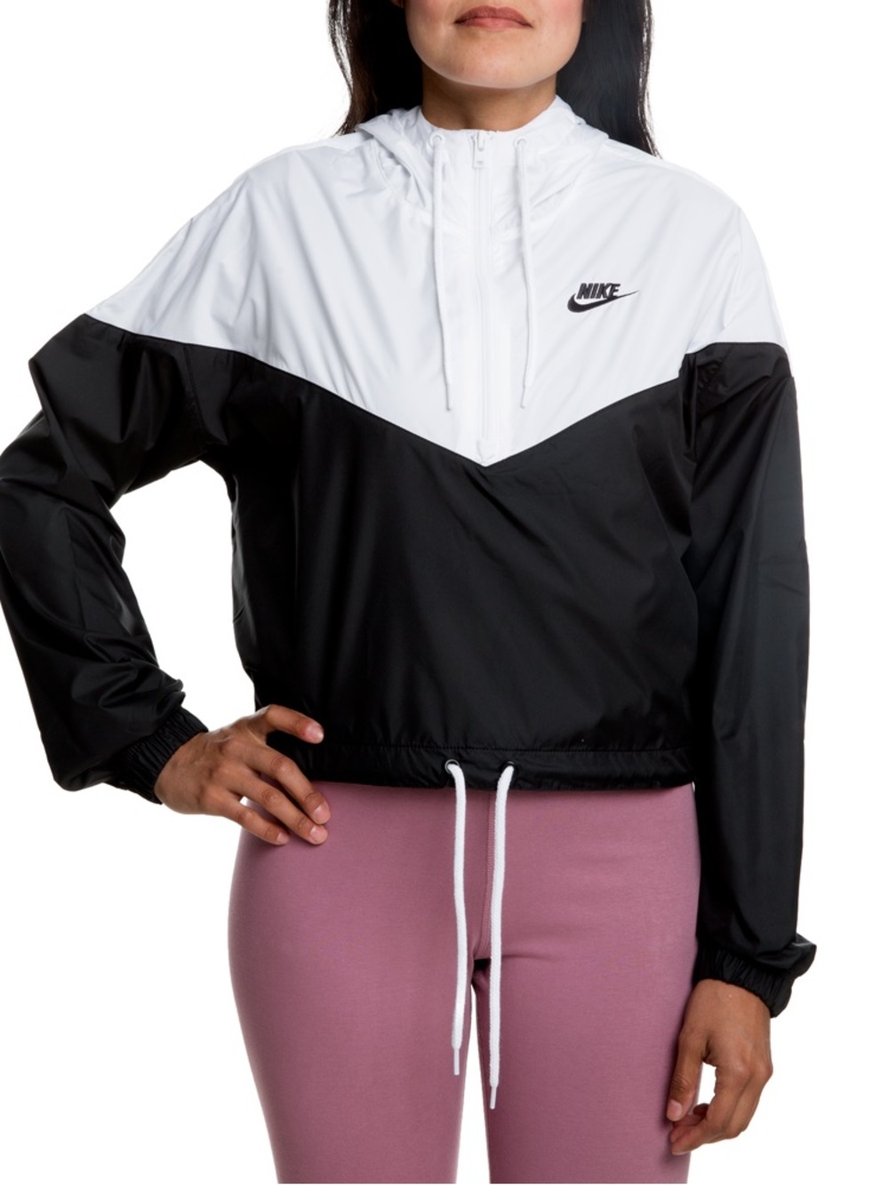 90’s Nike Black & White Colorblock Half-Zip Windbreaker runs small like a m-l